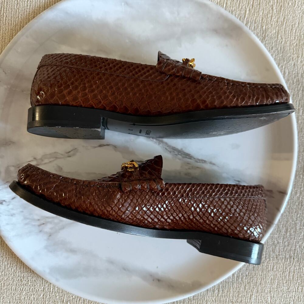Celine Luco Loafer Triomphe Chain Python Embossed… - image 4